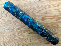 Custom Japanese Knife handle (wa handle) for 240mm - blue black dyed box elder