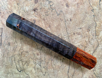 Custom Japanese Knife handle (wa handle) - Dyed curly maple with spaghetti oak
