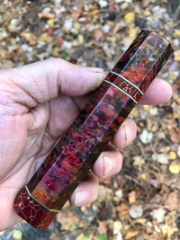 Custom Japanese Knife handle (wa handle) for 240mm - Karelian birch and stone