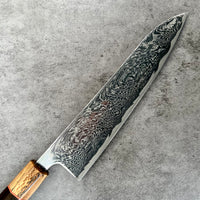 Custom Tsunehisa Nami AUS10 Damascus Gyuto 210 mm - Ziricote and Sycamore