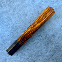 Custom Japanese Knife handle (wa handle) for 165-210mm: Sonoran desert ironwood and horn