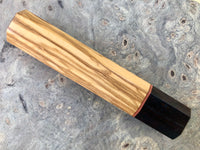 Custom Japanese Knife handle (wa handle) for 240mm - Olive and African Blackwood