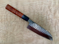 Custom Kurosaki Senko (SG2/R2) 165mm Santoku - Red dyed maple burl