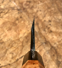 Custom Sasaoka Shirogami Damascus Deba 180mm - Thuya Burl