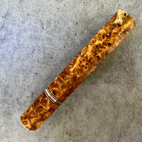 Custom Japanese Knife handle (wa handle) for 210mm: Amboyna burl and copper