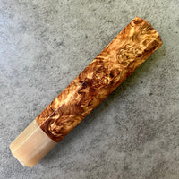 Custom Japanese Knife handle (wa handle) for 210-230mm : Honduran Rosewood burl and horn
