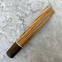 Custom Japanese Knife handle (wa handle) for 165-210mm : Zebrawood and ziricote