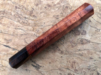 Custom Japanese Knife handle (wa handle) for 165-210mm - Figured Siamese Rosewood with Ironwood