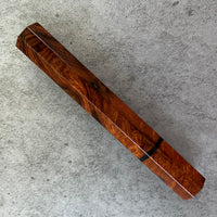 Custom Japanese Knife handle (wa handle) for 240mm - Figured desert ironwood with black