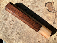 Custom Japanese Knife handle (wa handle) for 240mm - Curly Siamese rosewood and blonde
