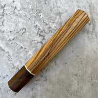 Custom Japanese Knife handle (wa handle) for 165-210mm : Zebrawood and ziricote
