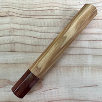 Custom Japanese Knife handle (wa handle) for 240mm - Olive wood and Honduran rosewood