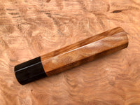 Custom Japanese Knife Handle - Curly redwood