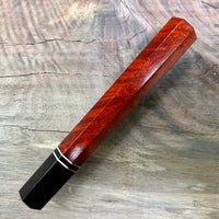 Custom Japanese Knife handle (wa handle) for 240mm - Bloodwood burl and Gabon ebony