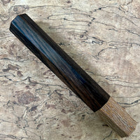 Custom Japanese Knife handle (wa handle) for 165-210mm - ziricote and leopard wood