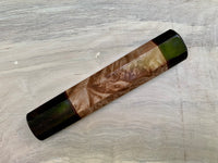 Custom Japanese Knife handle (wa handle) - Maple burl and African Blackwood