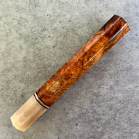 Custom Japanese Knife handle (wa handle) for 240mm - Desert Ironwood burl and marbled horn