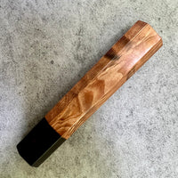 Custom Japanese Knife handle (wa handle) for 240mm - Curly Sequoia and horn