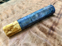 Custom Japanese Knife Handle (Wa Handle) - Dyed Quilted, Spalted Maple with Yellow Cedar