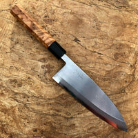 Custom Sasaoka Shirogami Damascus Deba 180mm - Thuya Burl