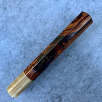 Custom Japanese Knife handle (wa handle) for 240mm - Sonoran desert ironwood and blonde horn