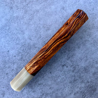 Custom Japanese Knife handle (wa handle) for 165-210mm: Sonoran desert ironwood and blonde horn