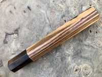 Custom Japanese Knife handle (wa handle) for 240mm - Zebrawood and Ziricote