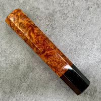 Custom Japanese Knife handle (wa handle) for 240mm - Amazing Amboyna Burl and buffalo horn