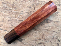 Custom Japanese Knife handle (wa handle) for 165-210mm - Figured Siamese Rosewood with Ironwood