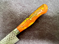 Custom Tsunehisa VG10 Damascus Hammered Western Petty 135mm - Parasol