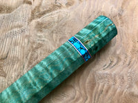 Custom Japanese Knife Handle - dyed curly maple