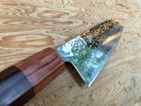 Custom Tsunehisa AUS10 Tsuchime Damascus Santoku - Rosewood