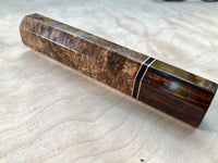 Custom Japanese Knife Handle (Wa Handle) - Spalted Mango Burl and Sonoran Desert Ironwood