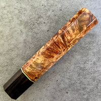 Custom Japanese Knife handle (wa handle) for 240mm - Amboyna burl and horn