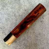 Custom Japanese Knife handle (wa handle) for 240mm - Figured ironwood and blonde horn