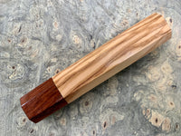 Custom Japanese Knife handle (wa handle) for 240mm - Olivewood and Honduran Rosewood