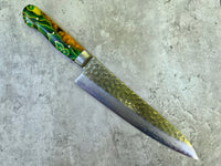 Custom Tsunehisa VG10 Damascus Hammered Western Gyuto 240 - Clouds