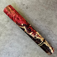 Custom Japanese Knife handle (wa handle) for 240mm - Black and red dyed box elder and copper