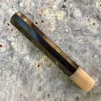 Custom Japanese Knife handle (wa handle) - African Blackwood and marbled Buffalo horn