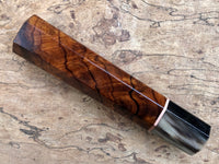 Custom Japanese Knife handle (wa handle) for 210mm - Ironwood burl and marbled horn