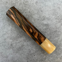 Custom Japanese Knife handle (wa handle) for 240mm - Figured Mun Ebony and blonde horn