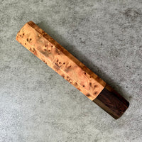 Custom Japanese Knife handle (wa handle) for 240mm - Thuya burl and African Blackwood