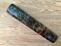 Custom Japanese Knife handle (wa handle) for 210 mm - Black dyed Amboyna Burl