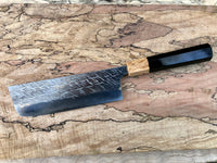 Custom Yu Kurosaki Raijin Cobalt Special Steel Nakiri 165mm - Gabon Ebony