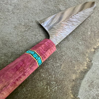 Custom Yu Kurosaki Fujin SG2 Hammered Gyuto 210 - Purple dyed mango and turquoise