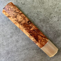 Custom Japanese Knife handle (wa handle) for 210-230mm : Honduran Rosewood burl and horn