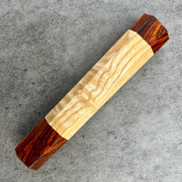 Custom Japanese Knife handle (wa handle) for 240 mm: Curly ash and cocobolo