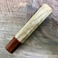 Custom Japanese Knife handle (wa handle) for 240mm - Curly Ash and Honduran Rosewood