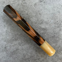 Custom Japanese Knife handle (wa handle) for 240mm - Figured Mun Ebony and blonde horn