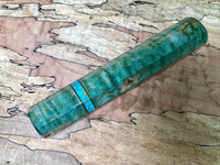 Custom Japanese Knife Handle (Wa Handle) - Dyed Quilted Maple with Turquoise